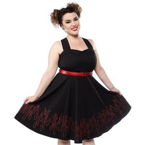 Sourpuss Flames Veronica Dress in Black